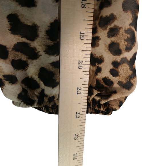 NWT A Love Story Blouse Top Women Small Black Animal Print Rhinestones Glam Luxe - Picture 10 of 12